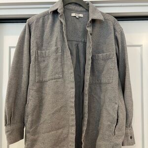 Madewell Heather Gray flannel Shirt Jacket